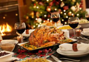 Christmas Duck Meal With Wine
